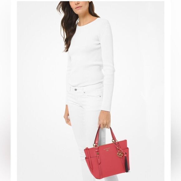 Michael Kors Sullivan Small Convertible Top Zip Leather Tote - Picture 3 of 7